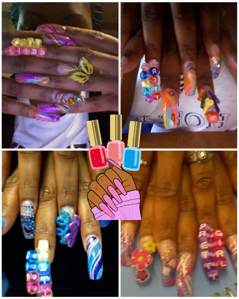 Jazmin's nail designs as teen